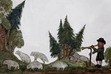  Kunstvolle Stuckdecke mit Deckenreliefs